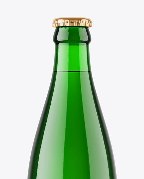 Green Glass Beer Bottle Mockup