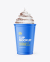 Matte Plastic Cup w/ Ice Cream Filling Mockup