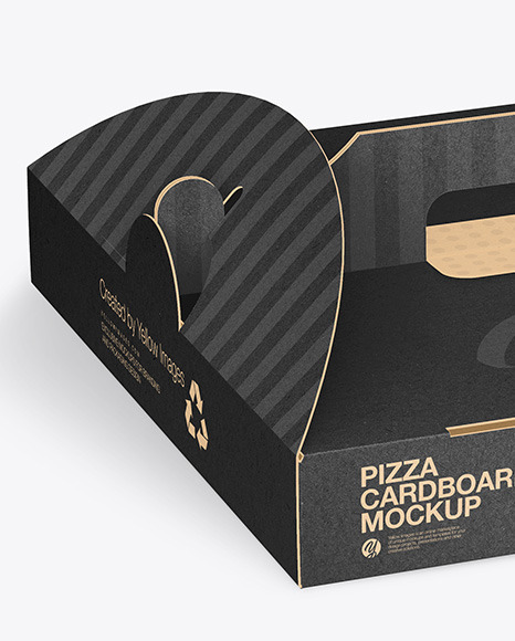 Kraft Pizza Box w/ Handle Mockup