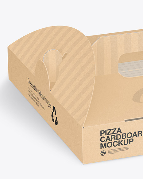 Kraft Pizza Box w/ Handle Mockup