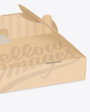 Kraft Pizza Box w/ Handle Mockup