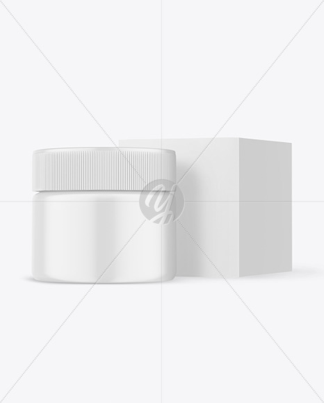 Cosmetic Jar With Box Mockup