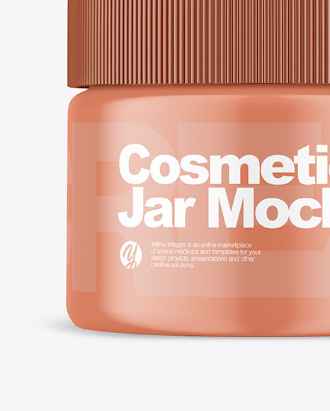 Cosmetic Jar With Box Mockup