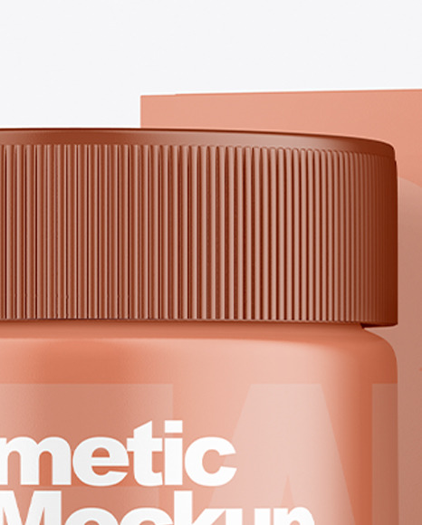 Cosmetic Jar With Box Mockup