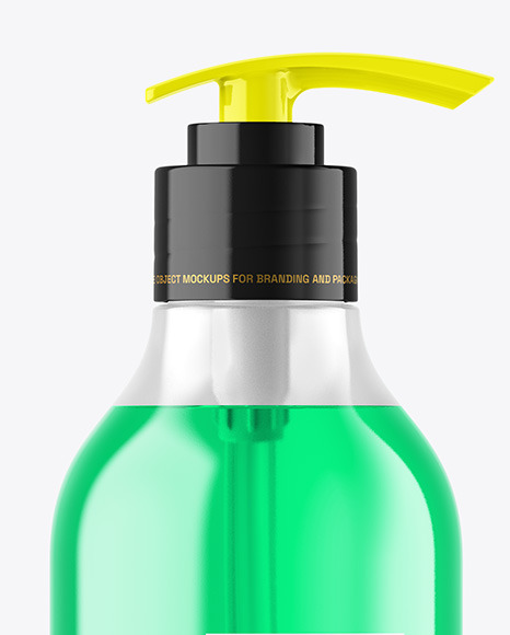 Color Liquid Cosmetic Bottle with Pump Mockup