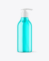 Color Plastic Cosmetic Bottle with Pump Mockup