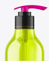 Color Plastic Cosmetic Bottle with Pump Mockup