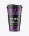 Coffee Cup With Sleeve Mockup - Front View