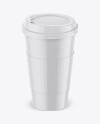 Coffee Cup With Sleeve Mockup - Front View (High-Angle Shot) Coffee Cup With Sleeve Mockup - Front View (High-Angle Shot)