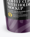 Coffee Cup With Sleeve Mockup - Front View (High-Angle Shot) Coffee Cup With Sleeve Mockup - Front View (High-Angle Shot)