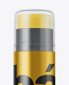 Metallic Lip Balm Tube With Transparent Cap Mockup