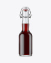 Clear Glass Beugel Red Drink Bottle Mockup Clear Glass Beugel Red Drink Bottle Mockup