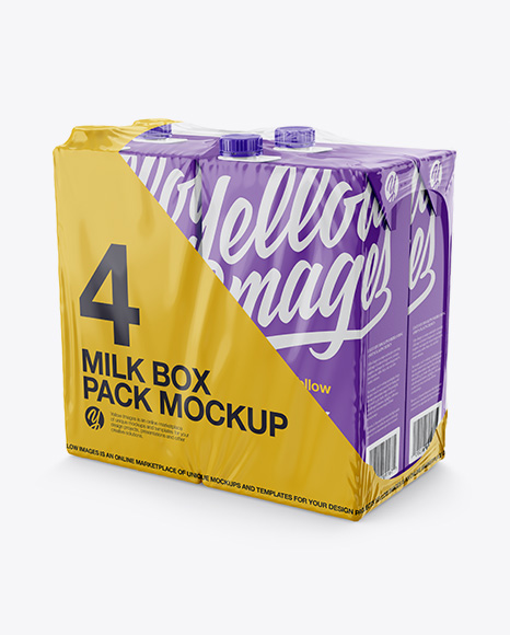 Pack With 4 Carton Packages Mockup