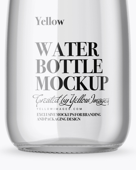 Clear Glass Water Bottle Mockup