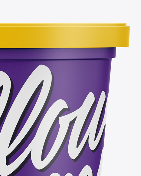 Matte Sour Cream Container Mockup