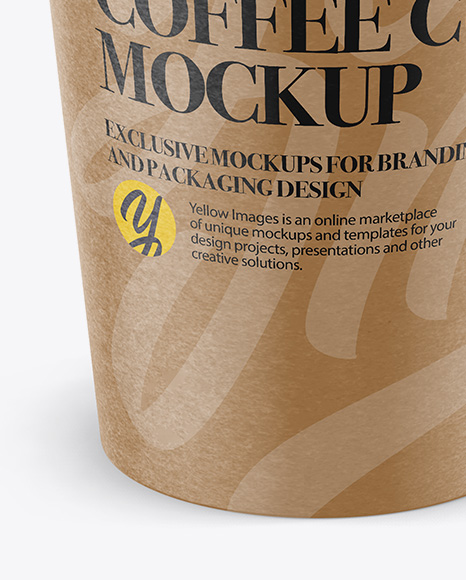 Paper Coffee Cup Mockup - Front View (High-Angle Shot)