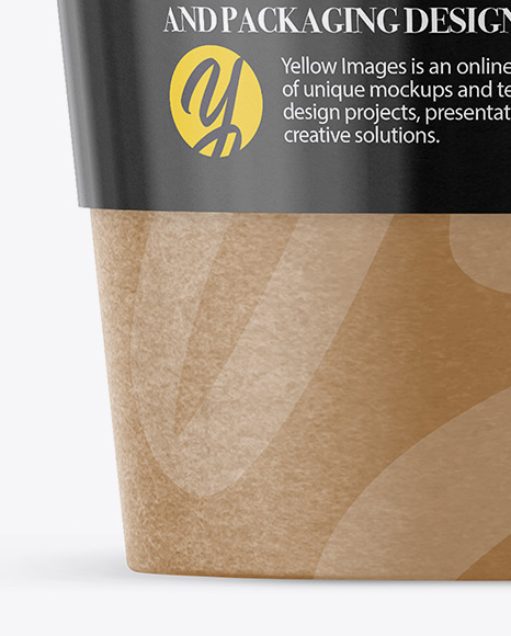 Paper Coffee Cup With Sleeve Mockup - Front View