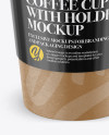 Paper Coffee Cup With Sleeve Mockup - Front View (High-Angle Shot)