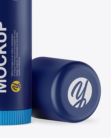 Opened Matte Lip Balm Tube Mockup