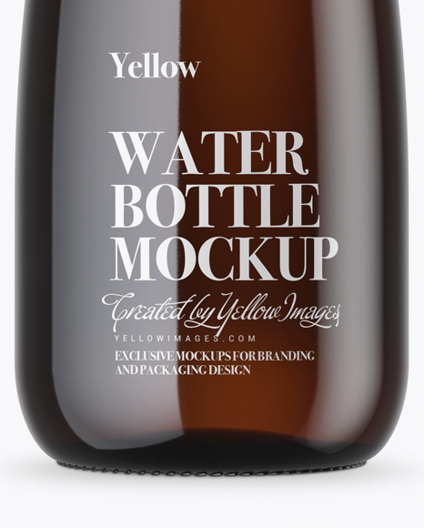 Amber Glass Water Bottle Mockup