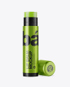 Opened Metallic Lip Balm Tube Mockup