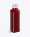 Clear PET Cherry Juice Bottle Mockup - Half Side View (High-Angle Shot)