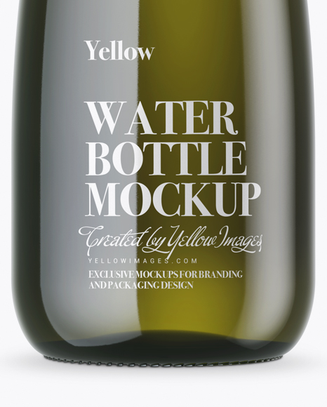 Antique Green Glass Water Bottle Mockup