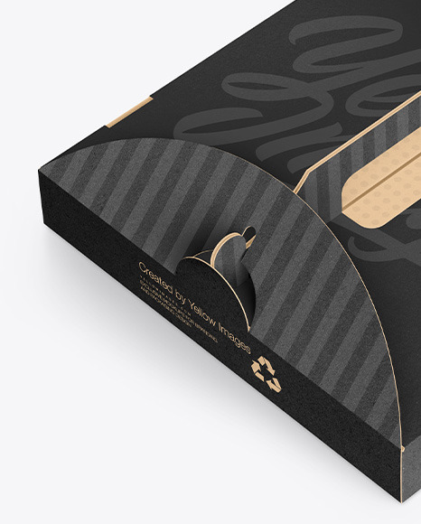 Kraft Pizza Box w/ Handle Mockup