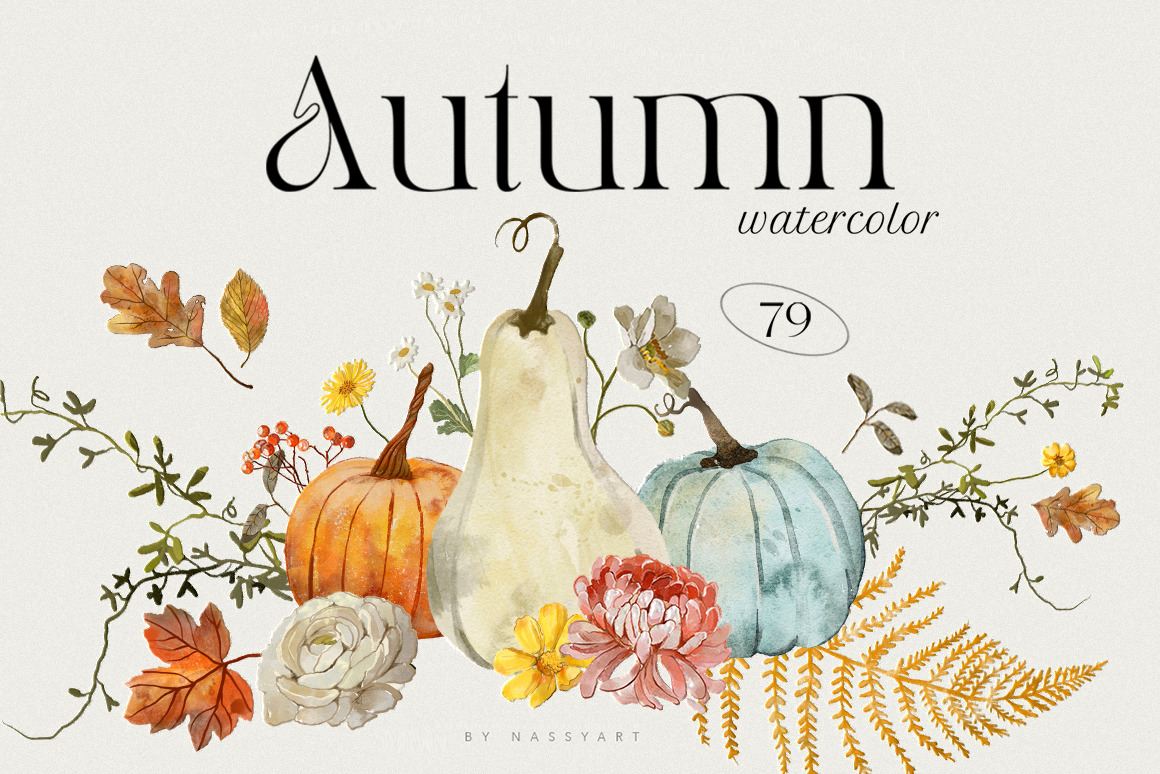 Autumn Fall Watercolor Set