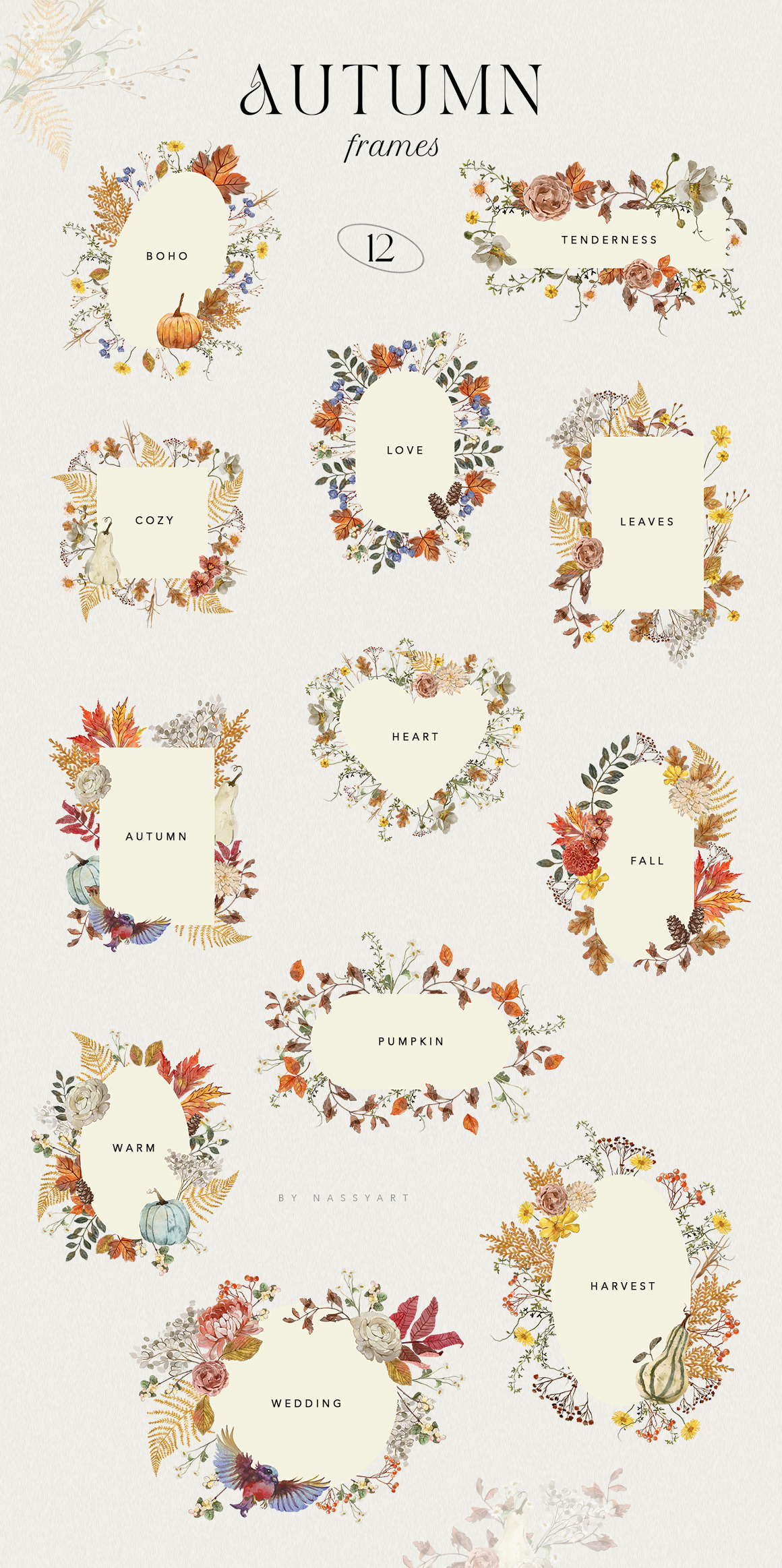 Autumn Fall Watercolor Set