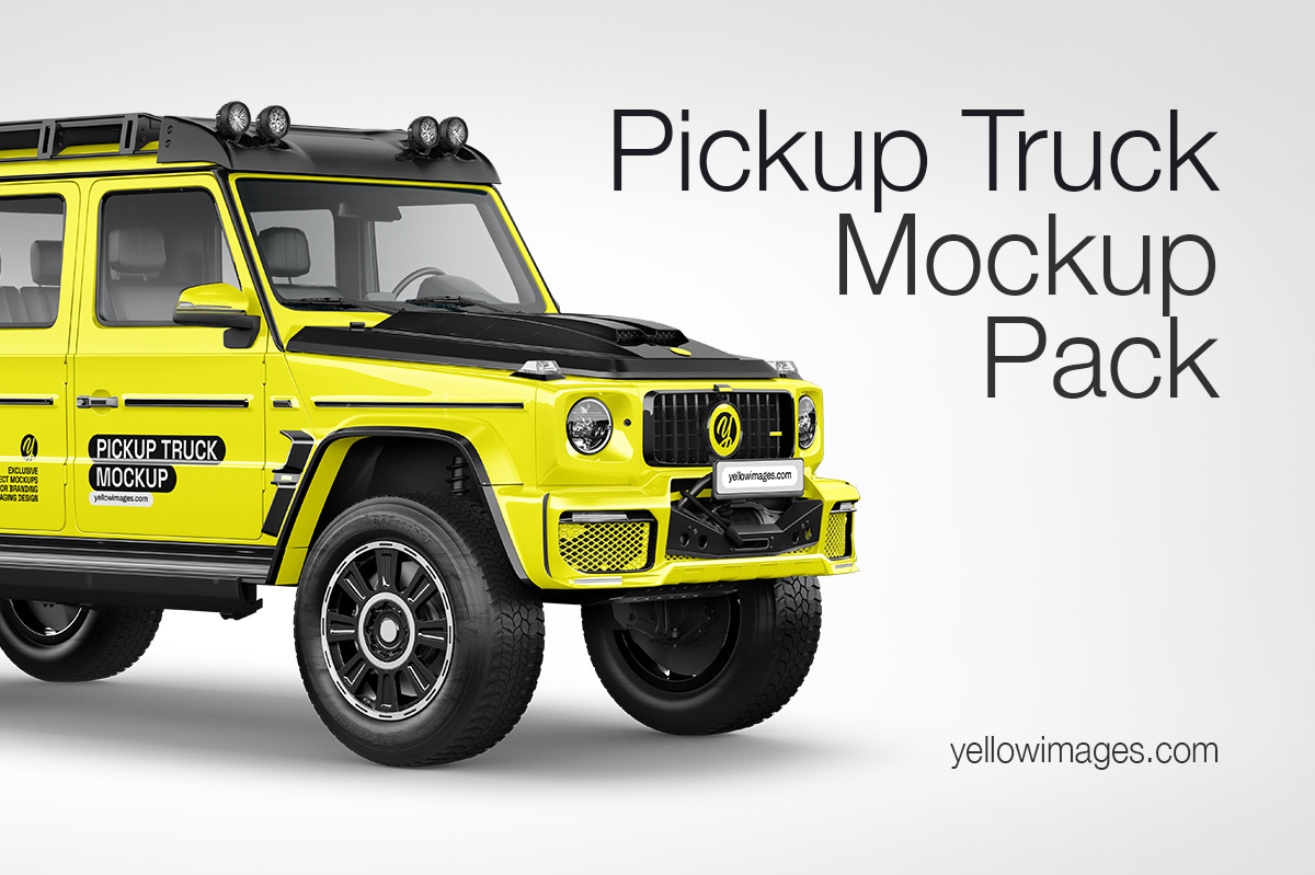 Pickup Off-Road Truck Mockup Pack Pickup Off-Road Truck Mockup Pack