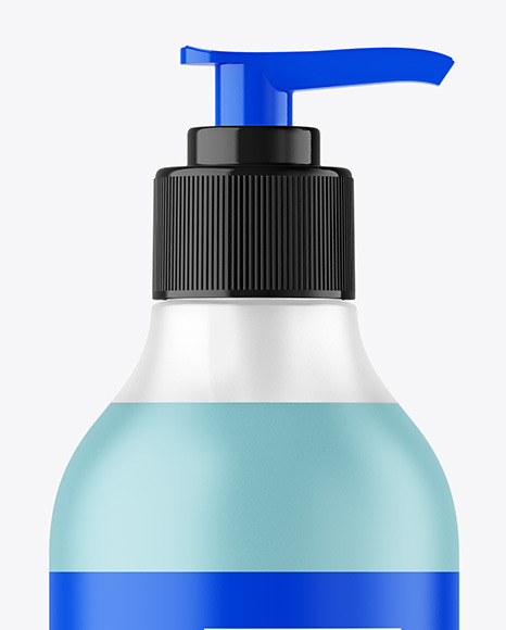 Frosted Liquid Soap Cosmetic Bottle with Pump Mockup