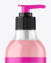 Clear Liquid Soap Cosmetic Bottle with Pump Mockup