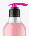 Clear Liquid Soap Cosmetic Bottle with Pump Mockup