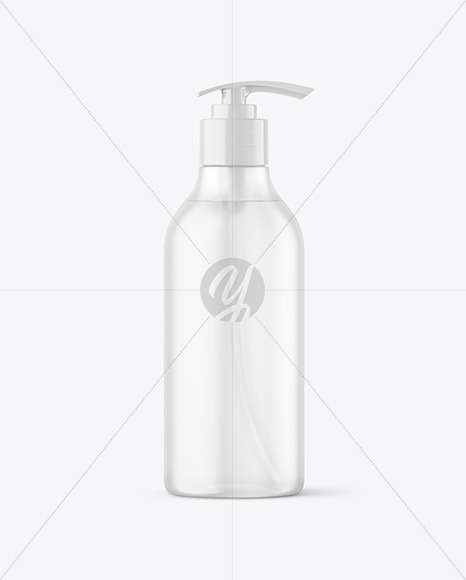 Frosted Cosmetic Bottle with Pump Mockup