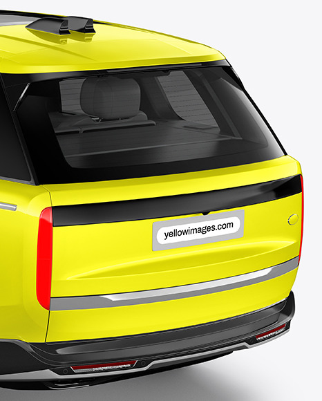 Crossover SUV Mockup - Back Half Side View