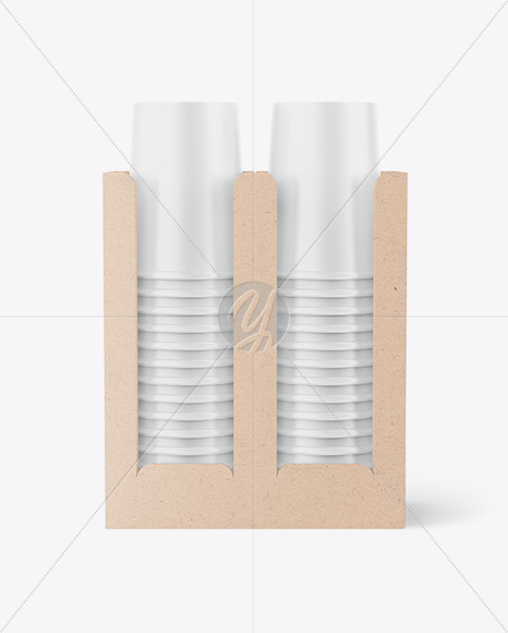 Kraft Holder Paper Cups Mockup