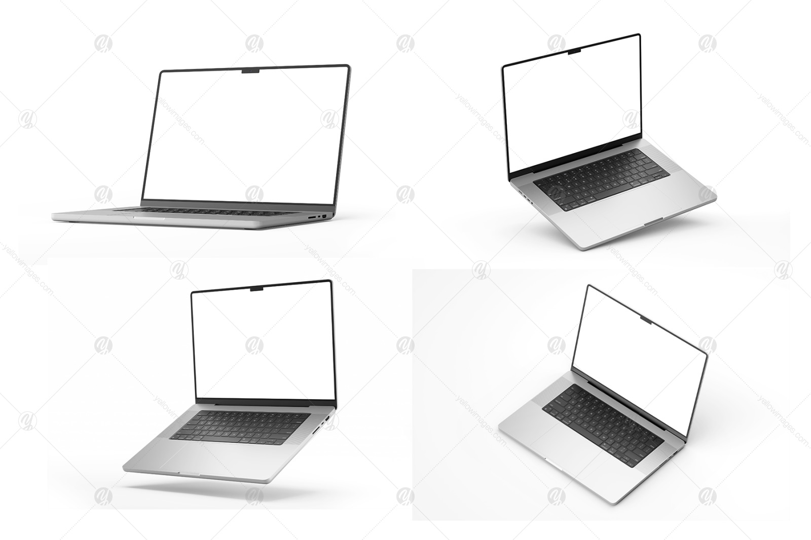 Macbook Pro 16 Inch Laptop Mockup Set - 10 PSD