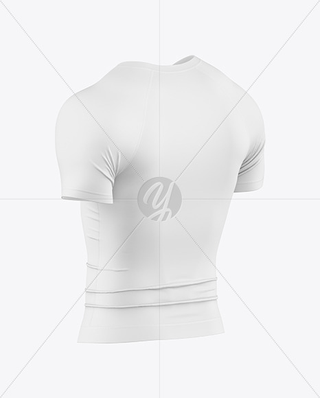 Men’s Compression T-Shirt Mockup - Back Half Side View