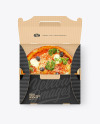 Opened Kraft Box w/ Pizza Mockup