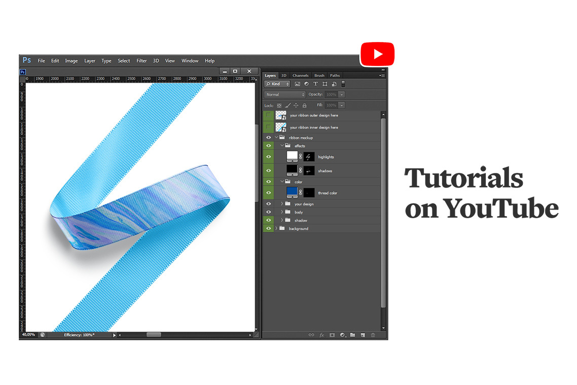 Wrapping Ribbon Mockup Wrapping Ribbon Mockup