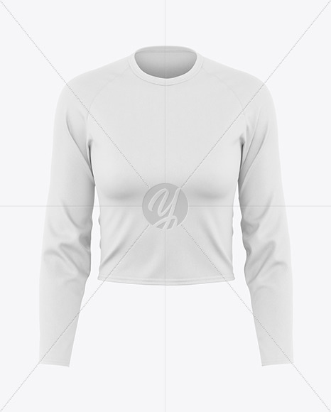 Women's Cropped Long Sleeve T-Shirt Mockup