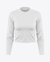 Women's Cropped Long Sleeve T-Shirt Mockup