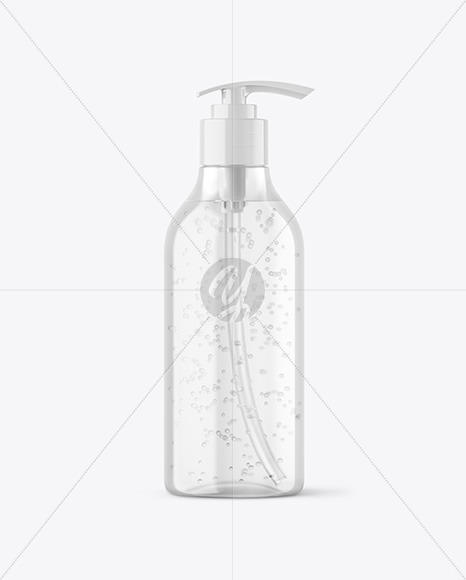 Clear Cosmetic Bottle with Pump Mockup