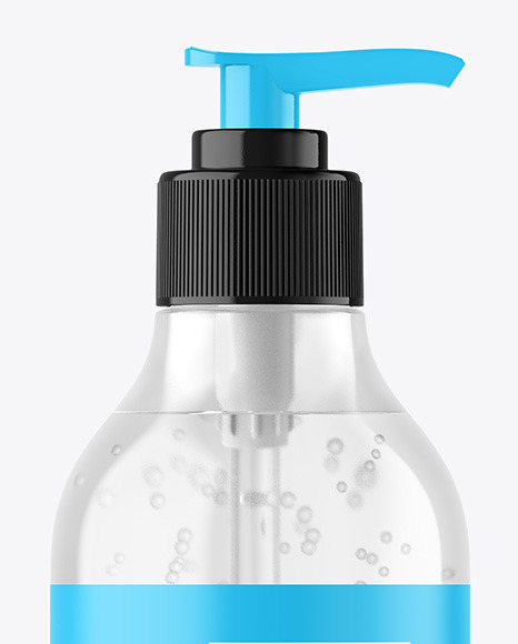 Clear Cosmetic Bottle with Pump Mockup