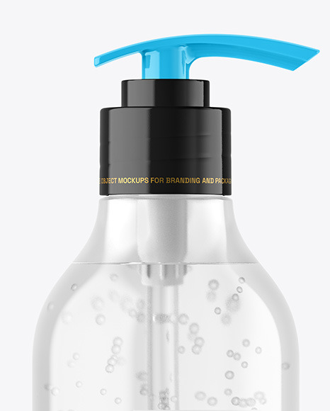 Clear Cosmetic Bottle with Pump Mockup