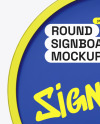 Metallic Round Signboard Mockup