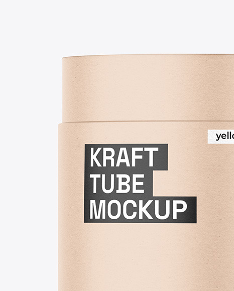 Opened Kraft Paper Tube Mockup