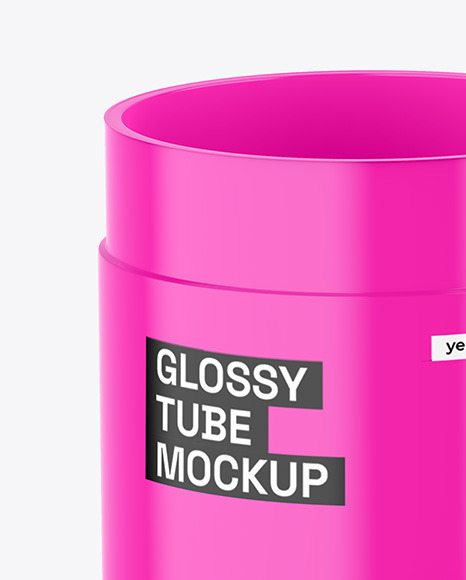 Glossy Opened Paper Tube Mockup