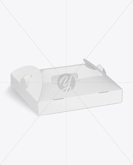 Corrugated Pizza Box w/ Handle Mockup